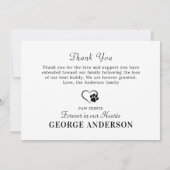 ペット記念パーソナライズされた悔やみや弔慰犬の写真 サンキューカード (裏面)