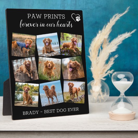 ペット記念ペットの損失9枚の写真ユニークキープサケドッグ フォトプラーク (側面)