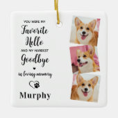 ペット記念ペットパーソナライズされたロス3犬写真 セラミックオーナメント (正面)