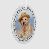 ペット記念ペット損失記念ギフトドッグフォト オーナメント (正面)