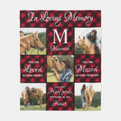 ペット記念ペット損失赤い格子馬ユニークの写真 フリースブランケット (正面)