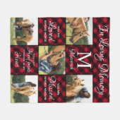 ペット記念ペット損失赤い格子馬ユニークの写真 フリースブランケット (正面(横))