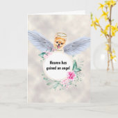 ペット記念ポメラニア犬おもちゃポンエンジェルウィングス詩 カード (黄色い花)