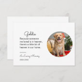 ペット記念ポートレートギフト猫ドッグロス悔やみや弔慰 招待状 (正面/裏面)