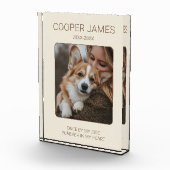 ペット記念モダン悔やみや弔慰シンプル記念犬 フォトブロック (右)