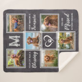 ペット記念ユニーク6写真コラージュ シェルパブランケット (正面(横))