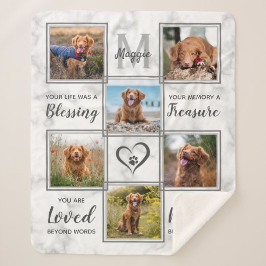 ペット記念写ユニーク真コラージュ シェルパブランケット (正面)