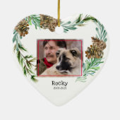 ペット記念写真クリスマスハートセラミック装飾品 セラミックオーナメント (裏面)