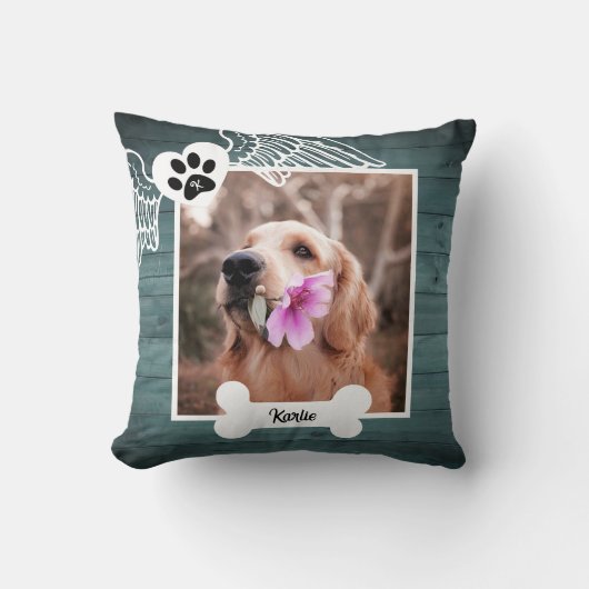 ペット記念写真コラージモノグラムレメレンス クッション (正面)