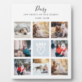 ペット記念写真コラージュポープリントのハート フォトプラーク (正面)