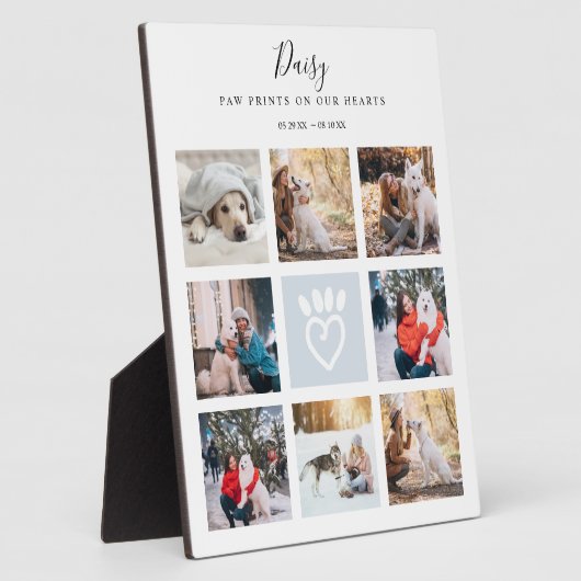 ペット記念写真コラージュポープリントのハート フォトプラーク (側面)