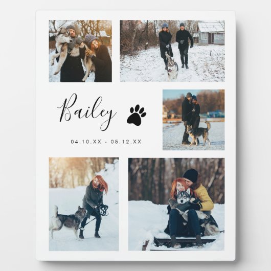 ペット記念写真コラージュポープリントのハート フォトプラーク (正面)