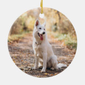 ペット記念写真パーソナライズされたホリデーエレメント セラミックオーナメント (裏面)