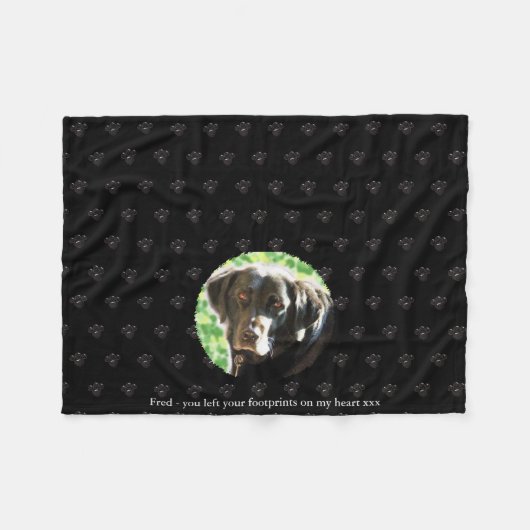ペット記念写真フリース心地よい悲嘆ブランケット フリースブランケット (正面(横))