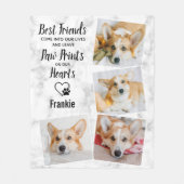 ペット記念写真プリントハートコラージュ フリースブランケット (正面)