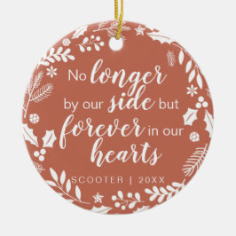 ペット記念写真ホリデーパーソナライズされたグリーンリー セラミックオーナメント