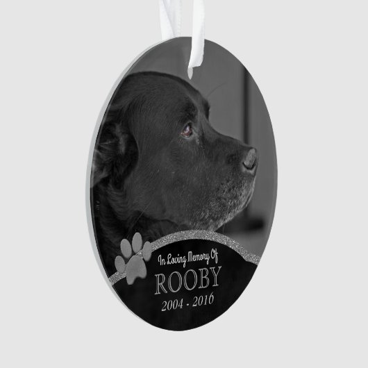 ペット記念写真ポープリントパーソナライズされた名 オーナメント (正面)