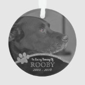 ペット記念写真ポープリントパーソナライズされた名 オーナメント (裏面)