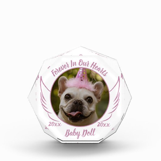 ペット記念写真名日記念ギフト フォトブロック (正面)