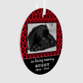 ペット記念写真肉球のプリントパターン名 オーナメント (正面)