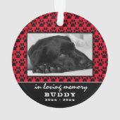 ペット記念写真肉球のプリントパターン名 オーナメント (裏面)