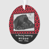 ペット記念写真肉球のプリントパターン名 オーナメント (正面)