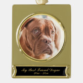 ペット記念写真金ゴールドめっきバナーオーナメント ゴールドプレートバナーオーナメント (正面)