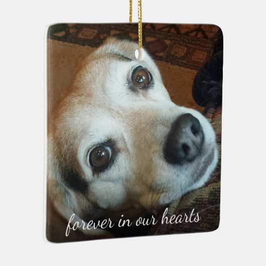 ペット記念写真2永遠に私たちのハート セラミックオーナメント (右)