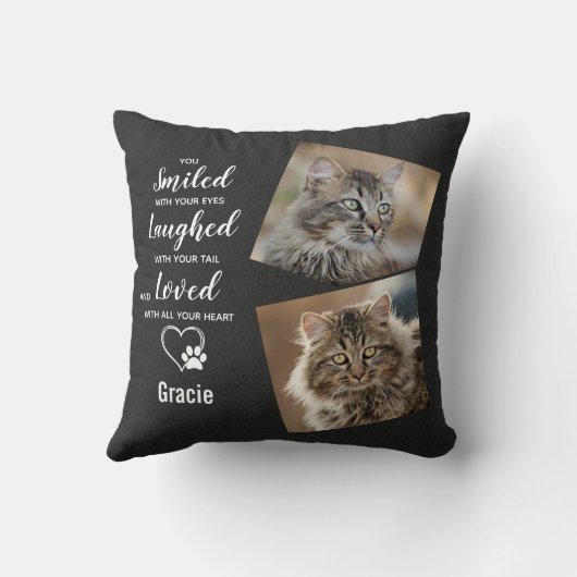 ペット記念品 – 思い出パーソナライズされた写真 クッション (裏面)
