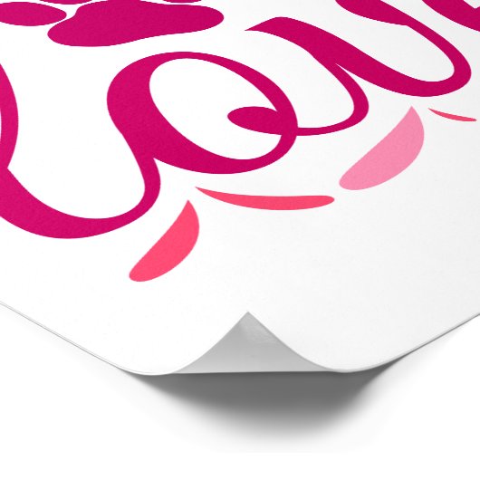 ペット記念土産ピンクハートポー"私はあなたを愛している" ポスター (角)