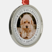 ペット記念大切な思い出エレガントシック写真 メタルオーナメント (右)
