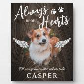 ペット記念天使の翼の写真 フォトプラーク (正面)