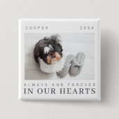 ペット記念引用文シンプルモダンシックフォト 缶バッジ (正面)