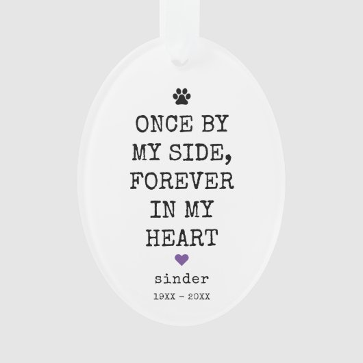 ペット記念悔やみや弔慰ことわざ写真記念 オーナメント (正面)
