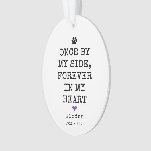 ペット記念悔やみや弔慰ことわざ写真記念 オーナメント (正面)