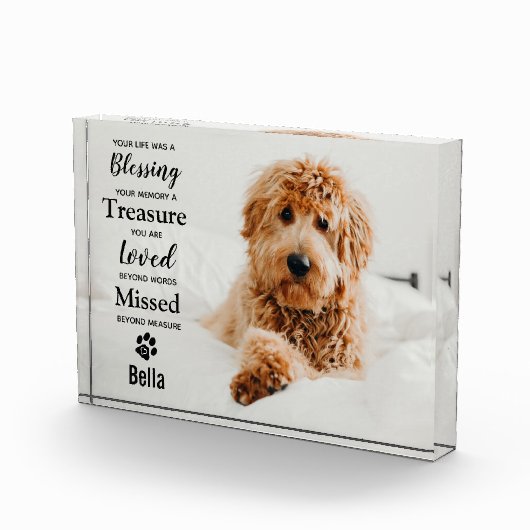 ペット記念悔やみや弔慰ペットロスドッグ フォトブロック (右)