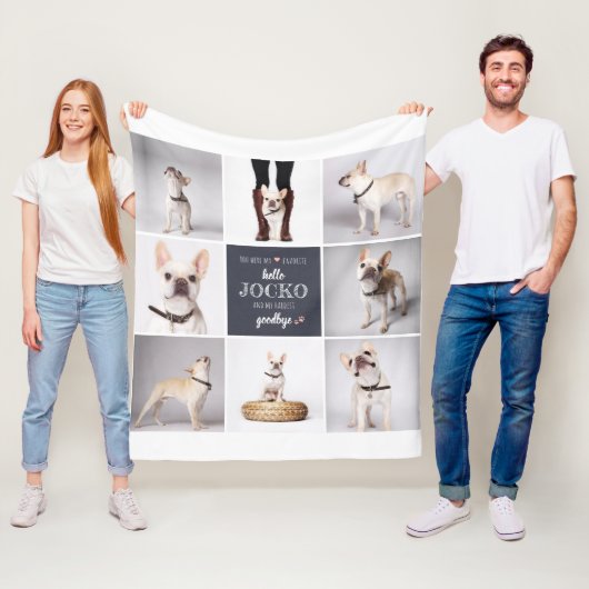 ペット記念悔やみや弔慰引用文記念フォトコラージュ フリースブランケット (インサイチュ)