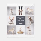 ペット記念悔やみや弔慰引用文記念フォトコラージュ フリースブランケット (正面)