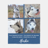 ペット記念悔やみや弔慰引用文- Pet Loss - Pet Photo フリースブランケット (正面)