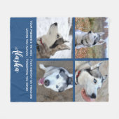 ペット記念悔やみや弔慰引用文- Pet Loss - Pet Photo フリースブランケット (正面(横))