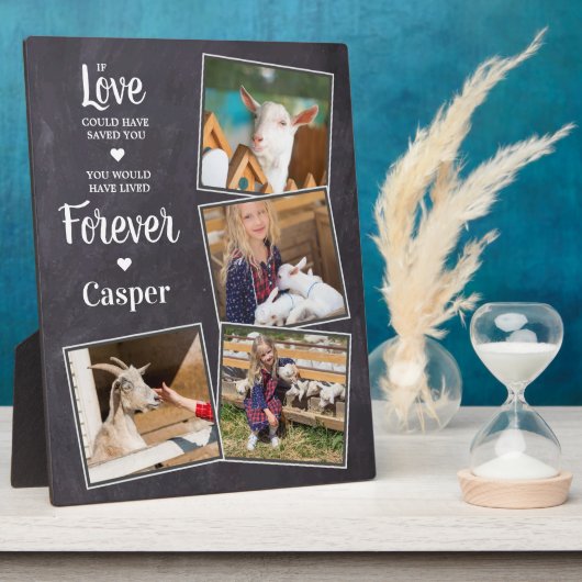 ペット記念悔やみや弔慰記念ペットロス4写真 フォトプラーク (側面)