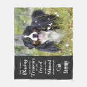 ペット記念悔やみや弔慰記念撮影ドッグ フリースブランケット (正面)