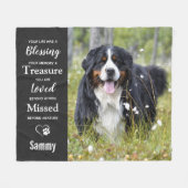 ペット記念悔やみや弔慰記念撮影ドッグ フリースブランケット (正面(横))