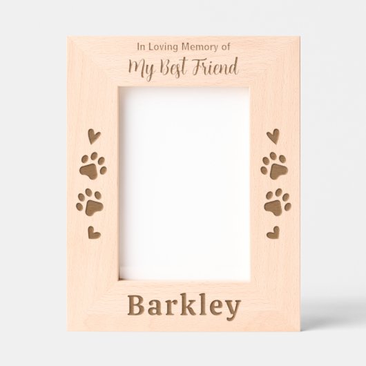 ペット記念愛情のある思い出カスタムの犬の木の写真 レーザー彫刻フレーム (正面)