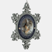 ペット記念撮影1枚 スノーフレークピューターオーナメント (左)