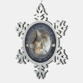 ペット記念撮影1枚 スノーフレークピューターオーナメント (右)