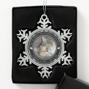 ペット記念撮影1枚 スノーフレークピューターオーナメント