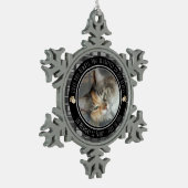 ペット記念撮影1枚 スノーフレークピューターオーナメント (左)