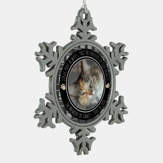 ペット記念撮影1枚 スノーフレークピューターオーナメント (左)