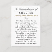 ペット記念文字淡青色に満ちた詩 名刺 (裏面)